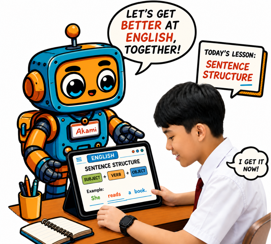 Akami teaching a student with Akademi